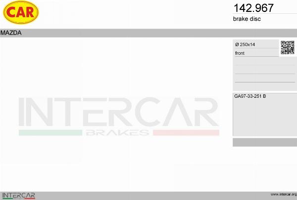 CAR 142.967 - Гальмівний диск autocars.com.ua