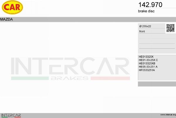 CAR 142.970 - Гальмівний диск autocars.com.ua