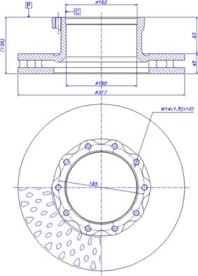 CAR 150.210 - Гальмівний диск autocars.com.ua