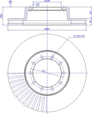 Textar 93085903 - Гальмівний диск autocars.com.ua