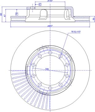 CAR 151.210 - Гальмівний диск autocars.com.ua