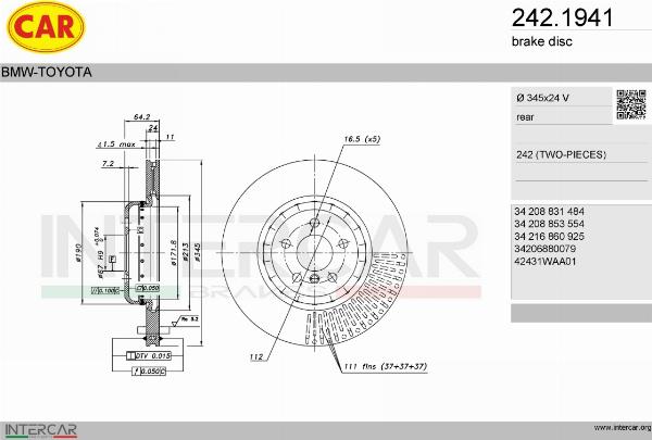 CAR 242.1941 - Гальмівний диск autocars.com.ua