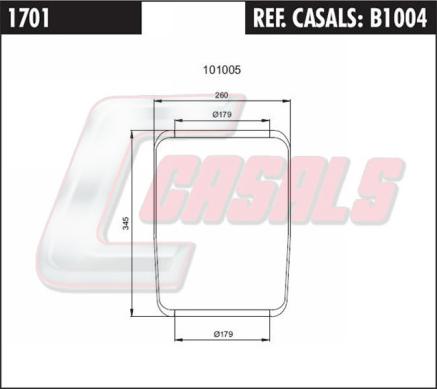 Casals B1004 - Кожух пневматичної ресори autocars.com.ua