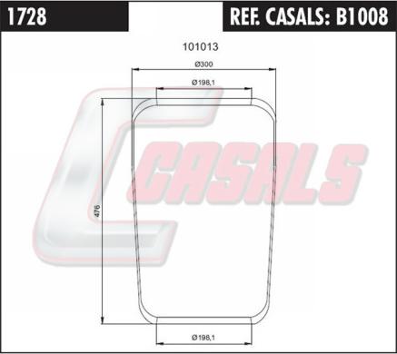 Casals B1008 - Кожух пневматичної ресори autocars.com.ua