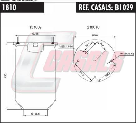 Casals B1029 - Кожух пневматичної ресори autocars.com.ua