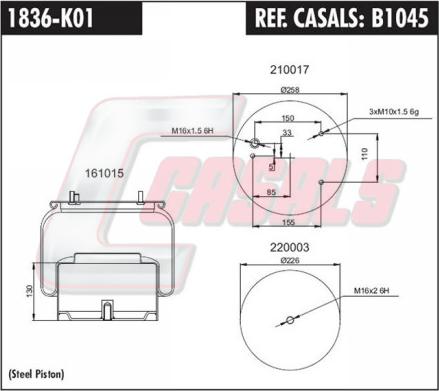 Casals B1045 - Кожух пневматической рессоры autodnr.net