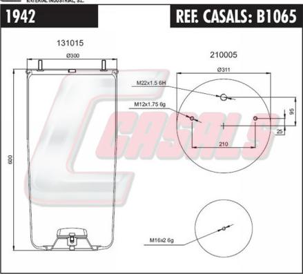 Casals B1065 - Кожух пневматичної ресори autocars.com.ua