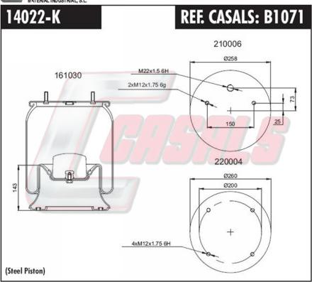 Casals B1071 - Кожух пневматичної ресори autocars.com.ua