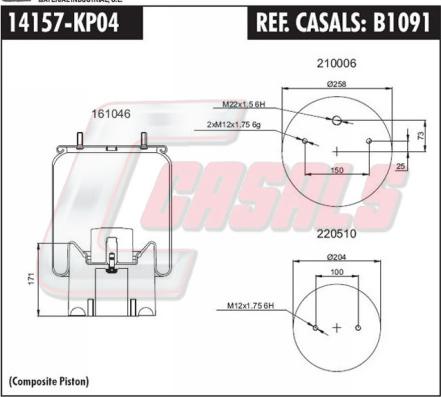 Casals B1091 - Кожух пневматичної ресори autocars.com.ua