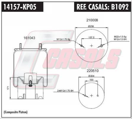 Casals B1092 - Кожух пневматичної ресори autocars.com.ua