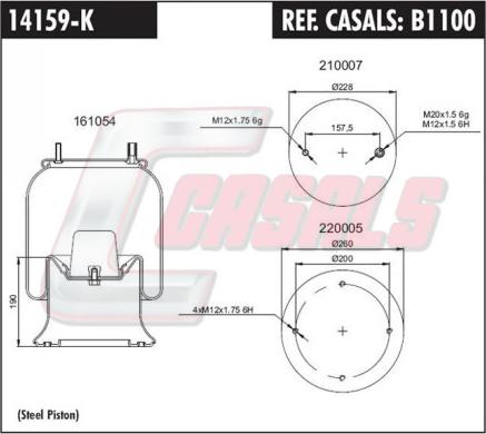 Casals B1100 - Кожух пневматичної ресори autocars.com.ua