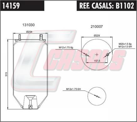 Casals B1102 - Кожух пневматичної ресори autocars.com.ua