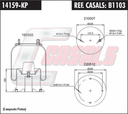 Casals B1103 - Кожух пневматичної ресори autocars.com.ua