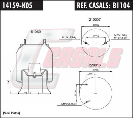 Casals B1104 - Кожух пневматичної ресори autocars.com.ua