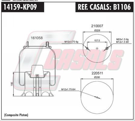 Casals B1106 - Кожух пневматичної ресори autocars.com.ua