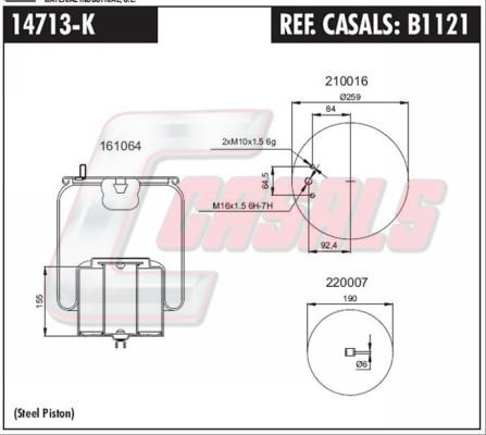 Casals B1121 - Кожух пневматичної ресори autocars.com.ua