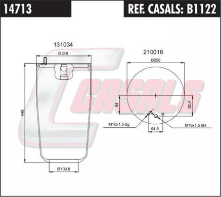 Casals B1122 - Кожух пневматической рессоры autodnr.net