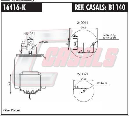 Casals B1140 - Кожух пневматичної ресори autocars.com.ua