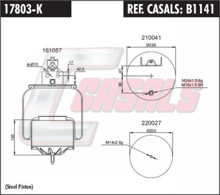 Casals B1141 - Кожух пневматичної ресори autocars.com.ua