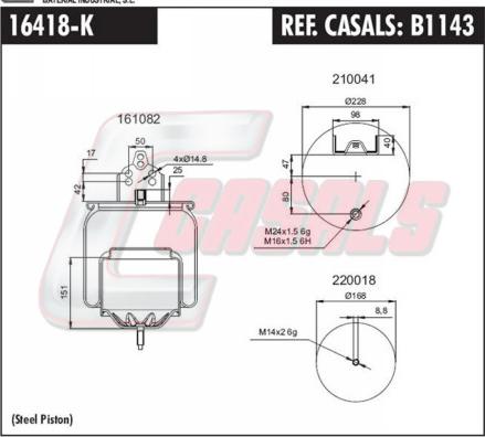 Casals B1143 - Кожух пневматичної ресори autocars.com.ua