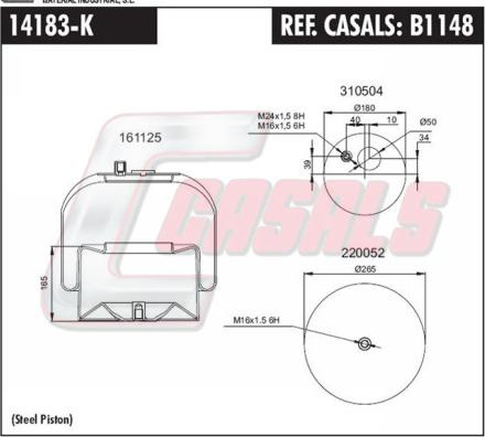 Casals B1148 - Кожух пневматичної ресори autocars.com.ua