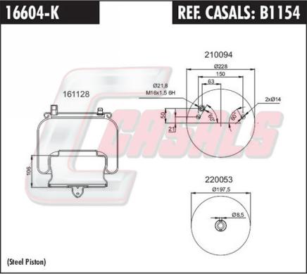 Casals B1154 - Кожух пневматичної ресори autocars.com.ua