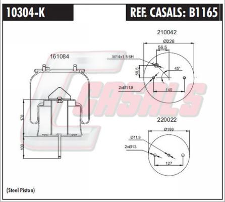 Casals B1165 - Кожух пневматичної ресори autocars.com.ua