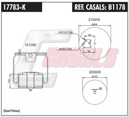 Casals B1178 - Кожух пневматичної ресори autocars.com.ua