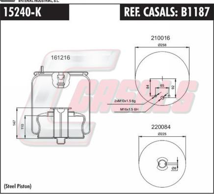 Casals B1187 - Кожух пневматичної ресори autocars.com.ua