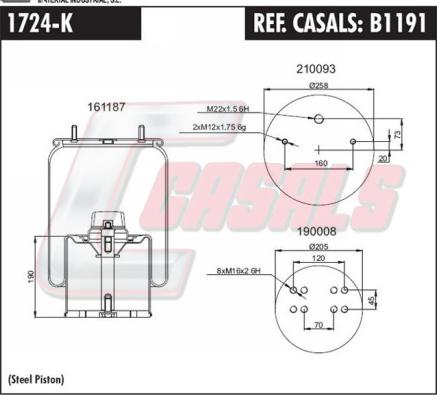 Casals B1191 - Кожух пневматичної ресори autocars.com.ua