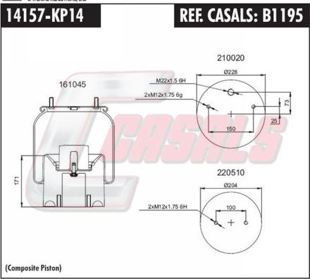 Casals B1195 - Кожух пневматичної ресори autocars.com.ua