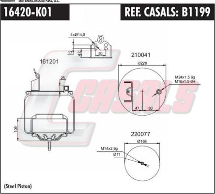 Casals B1199 - Кожух пневматичної ресори autocars.com.ua