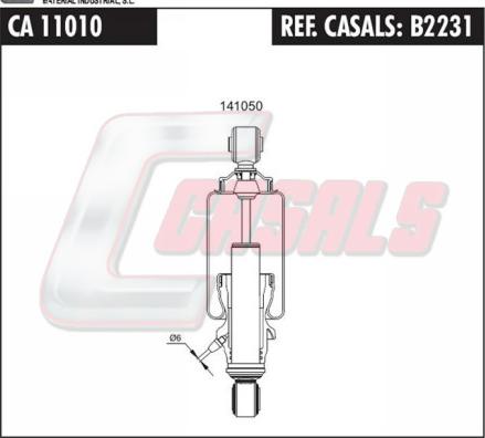 Casals B2231 - Гаситель, кріплення кабіни autocars.com.ua