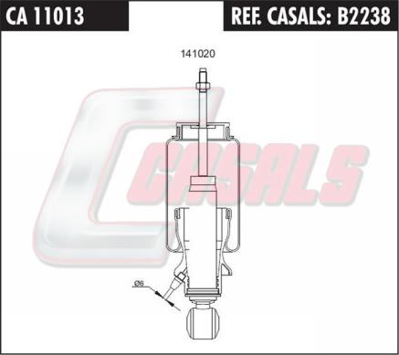 Casals B2238 - Балон пневматичної ресори, кріплення кабіни autocars.com.ua