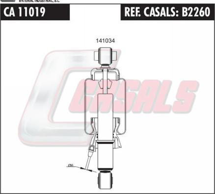 Casals B2260 - Гаситель, кріплення кабіни autocars.com.ua