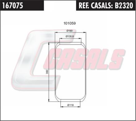 Casals B2320 - Кожух пневматичної ресори autocars.com.ua