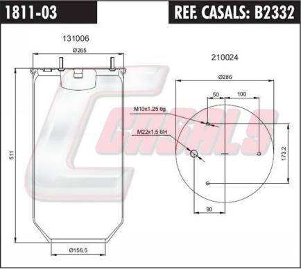 Casals B2332 - Кожух пневматической рессоры autodnr.net