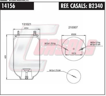 Casals B2340 - Кожух пневматичної ресори autocars.com.ua