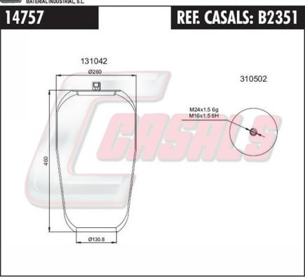 Casals B2351 - Кожух пневматической рессоры autodnr.net