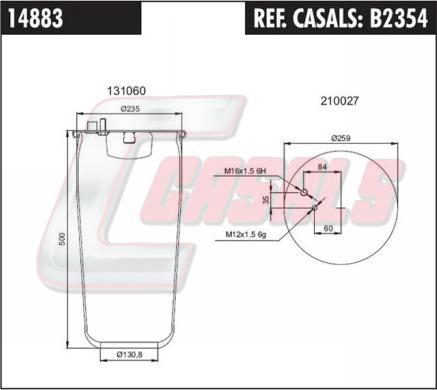Casals B2354 - Кожух пневматической рессоры autodnr.net