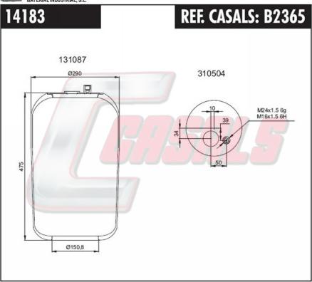 Casals B2365 - Кожух пневматичної ресори autocars.com.ua