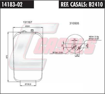 Casals B2410 - Кожух пневматичної ресори autocars.com.ua