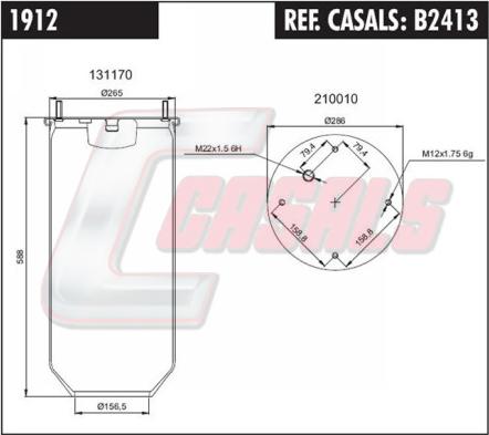 Casals B2413 - Кожух пневматичної ресори autocars.com.ua