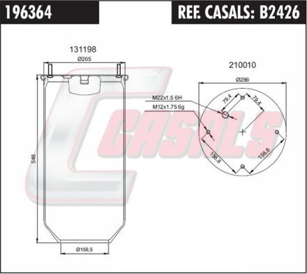 Casals B2426 - Кожух пневматичної ресори autocars.com.ua