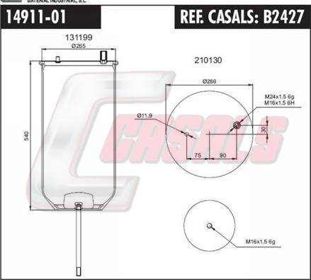 Casals B2427 - Кожух пневматичної ресори autocars.com.ua