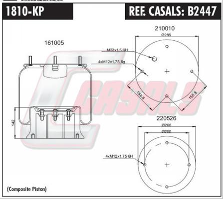 Casals B2447 - Кожух пневматичної ресори autocars.com.ua