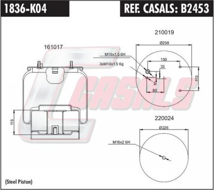 Casals B2453 - Кожух пневматичної ресори autocars.com.ua