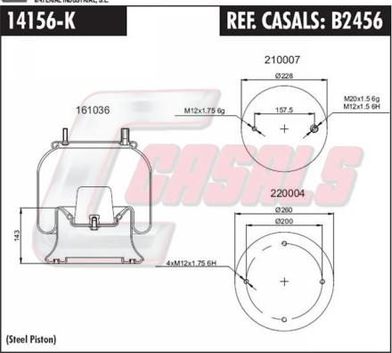 Casals B2456 - Кожух пневматичної ресори autocars.com.ua