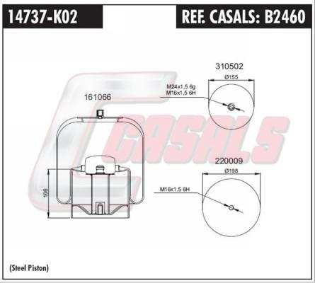 Casals B2460 - Кожух пневматичної ресори autocars.com.ua