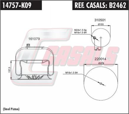 Casals B2462 - Кожух пневматичної ресори autocars.com.ua